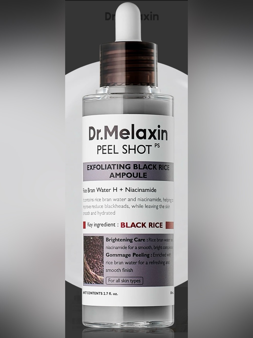 Dr. Melaxin Peel Shot Exfoliating Black Rice Ampoule 2.7oz
